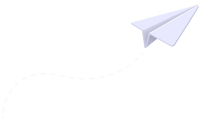 Imagen decorativa de un avión de papel en trayecto