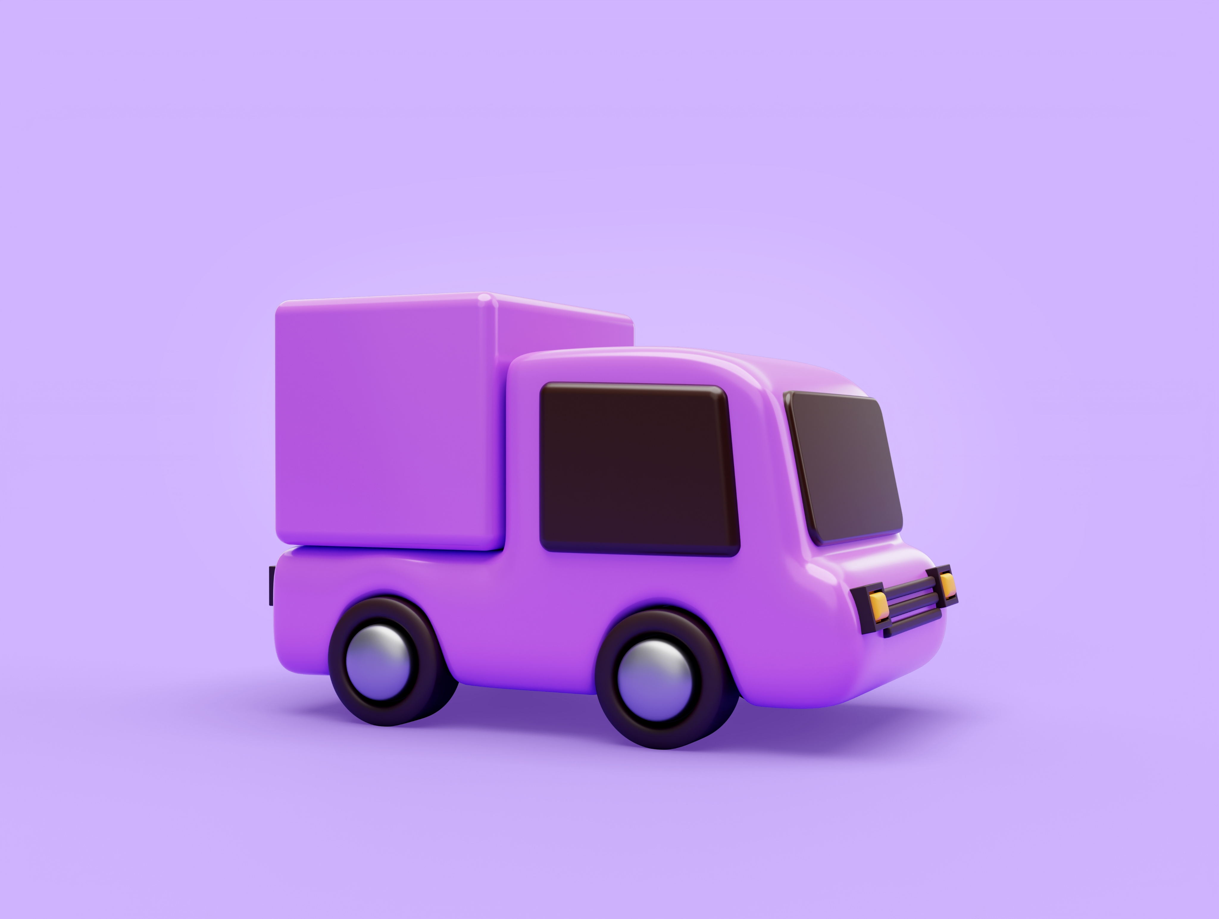 purple delivery truck 3d